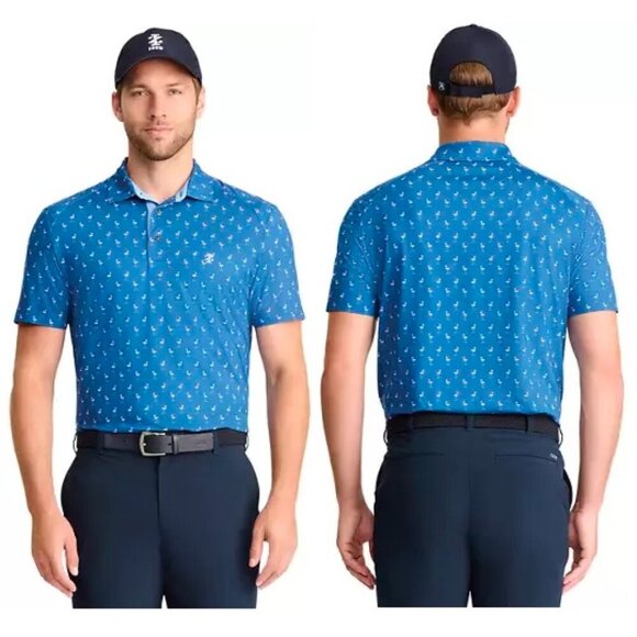 IZOD Swingflex Elite Short Sleeve Printed Polo Shirt - Picture 1 of 8